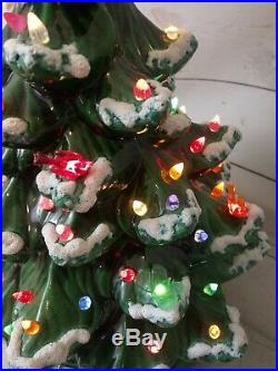 Vintage Atlantic Mold Ceramic Light Up Christmas Tree Scrolled Base 16