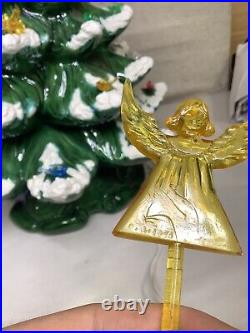 Vintage Atlantic Mold Ceramic Lighted 19 Christmas Tree With Stand