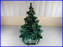 Vintage Atlantic Mold Ceramic Lighted Christmas Tree HUGE 17 Tall WORKS GREAT
