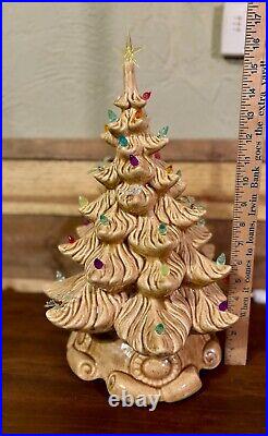 Vintage Atlantic Mold Ceramic Lighted Christmas Tree with 250+ peg lights