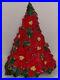 Vintage Atlantic Mold Ceramic Poinsettia Christmas Tree Light Up 16.5