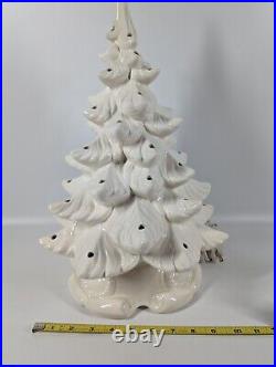 Vintage Atlantic Mold Ceramic White Christmas Tree 16 Birds 70s Tested