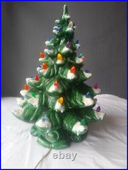 Vintage Atlantic Mold Christmas Tree 1972 Ceramic Tree Music Box Base