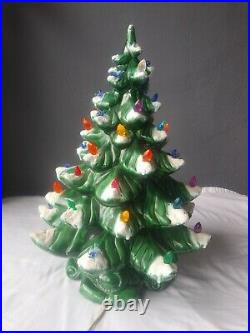 Vintage Atlantic Mold Christmas Tree 1972 Ceramic Tree Music Box Base