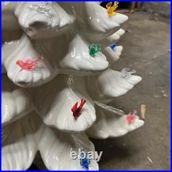 Vintage Atlantic Mold Co White Ceramic Bird Light-up Christmas Tree WithBase 24 in