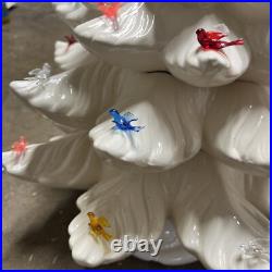 Vintage Atlantic Mold Co White Ceramic Bird Light-up Christmas Tree WithBase 24 in