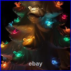 Vintage Atlantic Mold Co White Ceramic Bird Light-up Christmas Tree WithBase 24 in Vintage Atlantic Mold Co White Ceramic Bird Light-up Christmas Tree WithBase 24 in