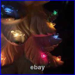 Vintage Atlantic Mold Co White Ceramic Bird Light-up Christmas Tree WithBase 24 in