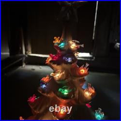 Vintage Atlantic Mold Co White Ceramic Bird Light-up Christmas Tree WithBase 24 in