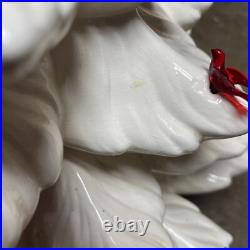 Vintage Atlantic Mold Co White Ceramic Bird Light-up Christmas Tree WithBase 24 in