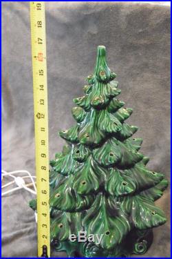 Vintage Atlantic Mold Green Lighted Ceramic Christmas Tree