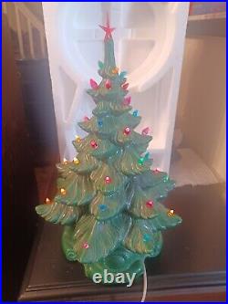 Vintage Atlantic Mold Large Ceramic Christmas Tree Excellent Condition