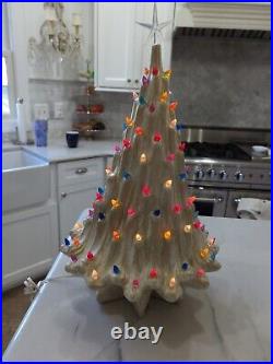 Vintage Atlantic Mold Lava Volcano Ceramic Christmas Tree 19 withStar Base