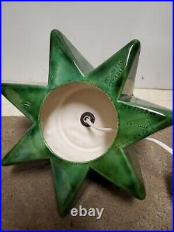 Vintage Atlantic Mold Lighted Ceramic Christmas Tree 24 Tall Excellent