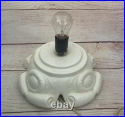 Vintage Atlantic Mold Lighted Ceramic Christmas Tree With White Scroll Base