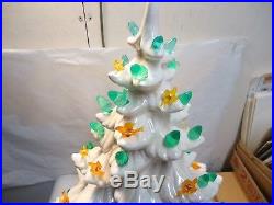 Vintage Atlantic Mold Pearl White 22 Ceramic Christmas Tree with Extra Inserts
