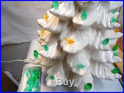 Vintage Atlantic Mold Pearl White 22 Ceramic Christmas Tree with Extra Inserts