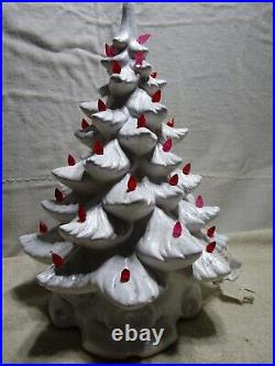 Vintage Atlantic Mold Style White 17 Ceramic Christmas Tree Light Up Base