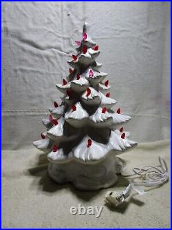 Vintage Atlantic Mold Style White 17 Ceramic Christmas Tree Light Up Base