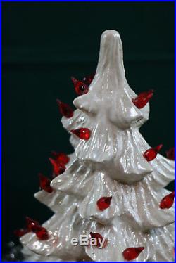 Vintage Atlantic Mold White Ceramic Christmas Tree 23 3 Pc Extra Large Size