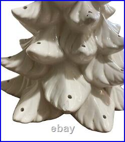 Vintage Atlantic Mold White Ceramic Christmas Tree Decoration Light Up Base 20