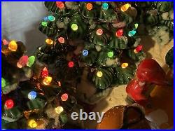 Vintage Atlantic Mold Winter Scene Christmas Ceramic Tree