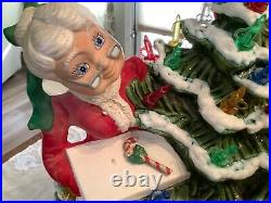 Vintage BLACKBIRD MOLD Santa & Mrs Claus Decorating Ceramic Christmas Tree Rare