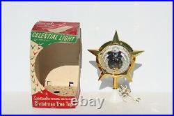 Vintage BRADFORD CELESTIAL STAR Motion Lighted Christmas Tree Topper Mid Century