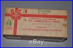Vintage Beautiful Boxed1960s 4ft Evergleam Fountain Aluminum Christmas Tree