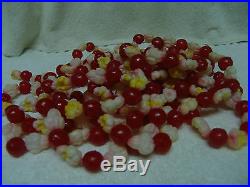 Vintage Blow Mold Cherry & Popcorn Christmas Tree Garland 194 Inch