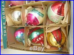 Vintage Blown Fantasia Brand Glass Christmas Tree Indent Ornaments with box Poland