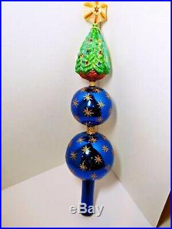 Vintage Blown Glass Finial Christmas tree topper Heaven Christopher Radko 3E4