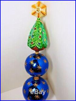 Vintage Blown Glass Finial Christmas tree topper Heaven Christopher Radko 3E4