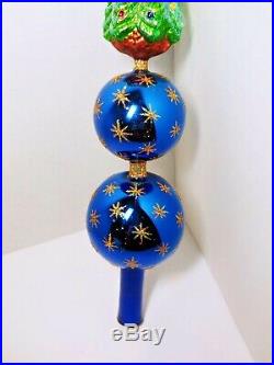 Vintage Blown Glass Finial Christmas tree topper Heaven Christopher Radko 3E4