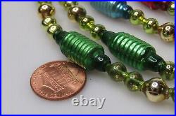 Vintage Blown Glass Outdent Tubes Beads Christmas Ornament 105 Garland Japan