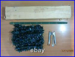 Vintage Blue / Green VINYL aluminum Tree 3' Ft 38 Christmas with Box #4138 Tinsel