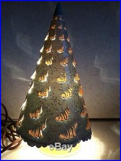 Vintage Blue Merrie Merrie XM Christmas Tree Econolite Roto Vue Motion Lamp