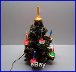 Vintage Bottle Brush 9 Bubble Light Christmas Tree 16 1/2 Tall to top of light