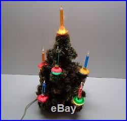 Vintage Bottle Brush 9 Bubble Light Christmas Tree 16 1/2 Tall to top of light