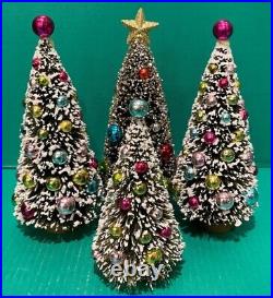 Vintage Bottle Brush Christmas Tree Group of 4 (8, 6)