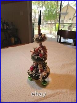 Vintage Bottle Brush Christmas Tree Spun Cotton Elves RARE