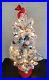 Vintage Bottle Brush Table Top Tree Lighted Frosted 26 Silver Mirror Balls Xmas