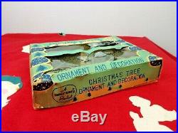 Vintage Box of 4 Christmas Tree Ornaments Shiny-Brite Product Japan withBox