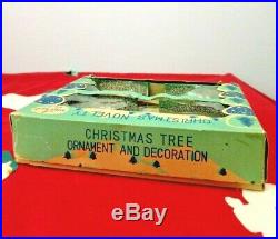 Vintage Box of 4 Christmas Tree Ornaments Shiny-Brite Product Japan withBox