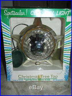 Vintage Bradford CELESTIAL LIGHT Christmas Tree Topper/Stand Up withBox Motion