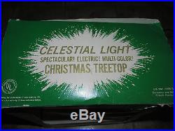 Vintage Bradford CELESTIAL LIGHT Christmas Tree Topper/Stand Up withBox Motion