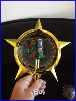 Vintage Bradford Celestial Christmas Tree Star Topper Rotating Color Wheel