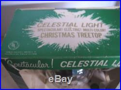 Vintage Bradford Celestial Light Multi Color Christmas Tree Topper IOB 1964
