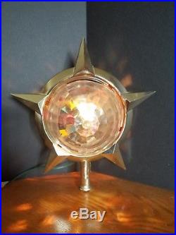 Vintage Bradford Celestial Light Spinning Star Christmas Tree Topper