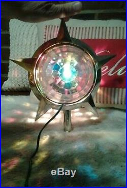 Vintage Bradford Celestial Motion Light Star Christmas Tree Topper Complete